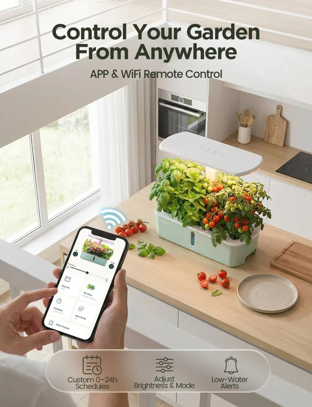 Smart Hydroponic Growing System With App Control And 10 Pods