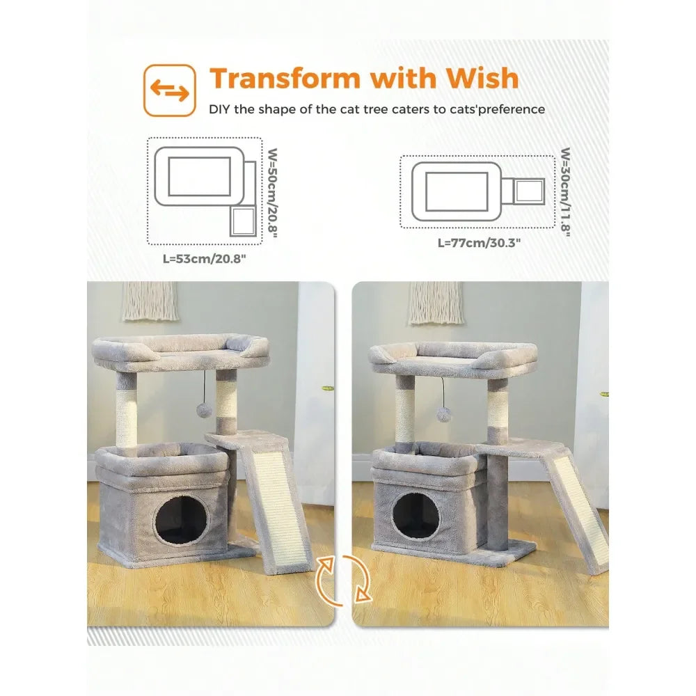 XMSJ Cat Tree Indoor Tower With Sisal Posts And Condo