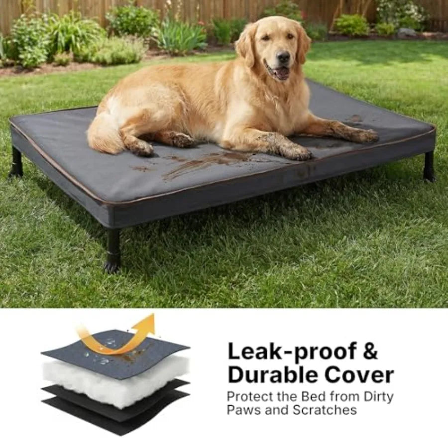 Chew Proof Elevated Dog Bed Indestructible Raised Orthopedic Pet Cot
