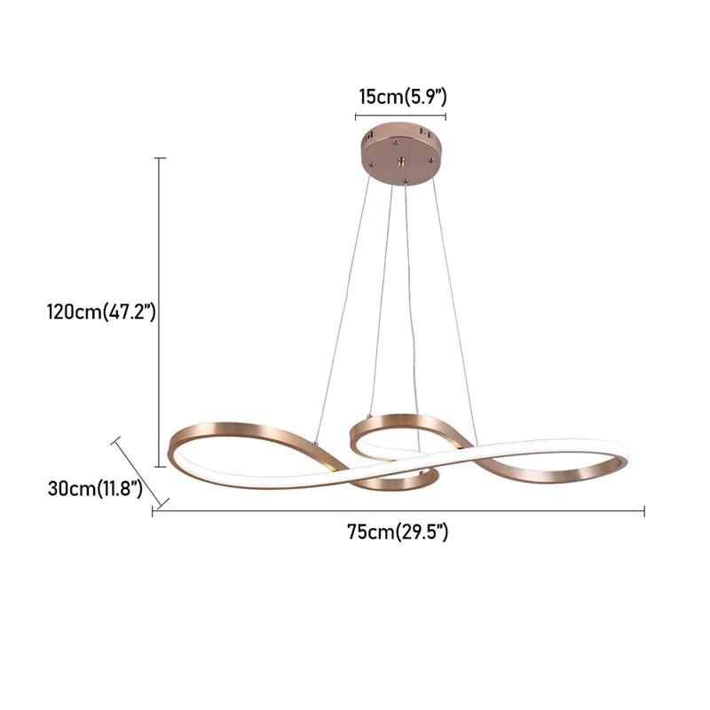 GreeLustr Modern Chandelier Pendant Light Acrylic Note Dimmable Led Ceiling Lamp Dining Living Room Hotel Decor Hanging Fixture