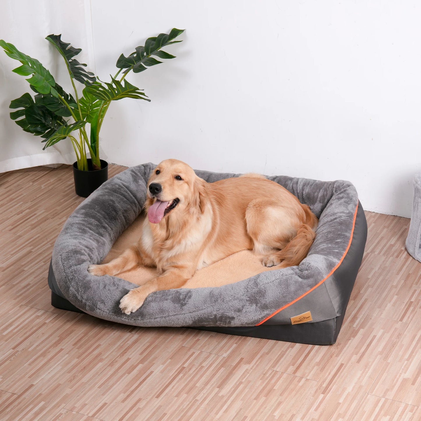 Bingopaw Jumbo Orthopedic Dog Bed Memory Foam Quilted Bolstered Sofa