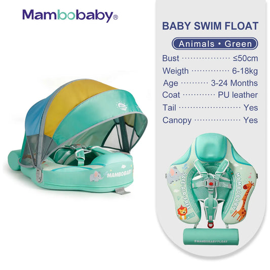 Mambobaby Animal Float Non Inflatable Baby Swimming Buoy With Canopy