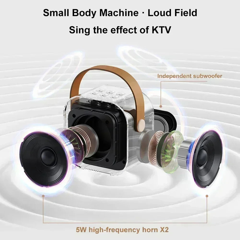 Wireless Bluetooth Karaoke Speaker With Microphone Portable Handheld KTV
