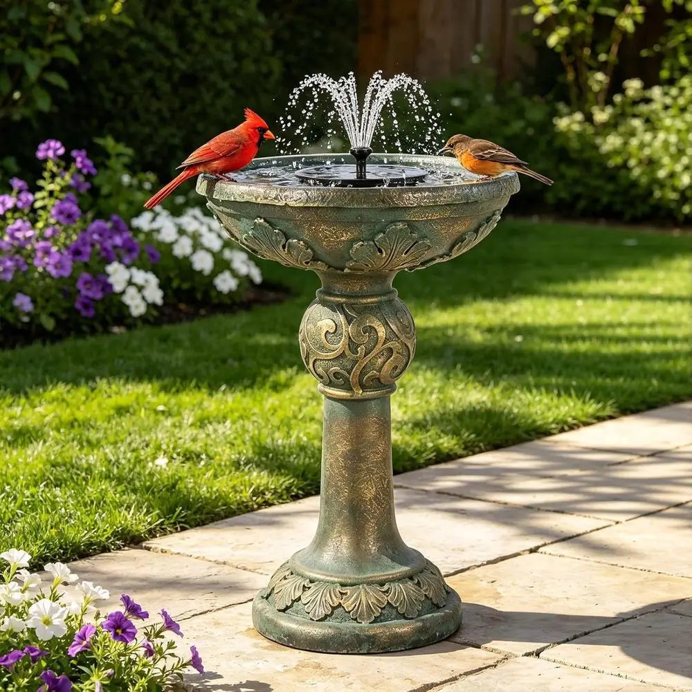 Weather Resistant Outdoor Water Fountain With LED Lights Resin Decor