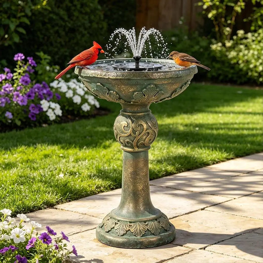 Weather Resistant Outdoor Water Fountain With LED Lights Resin Decor