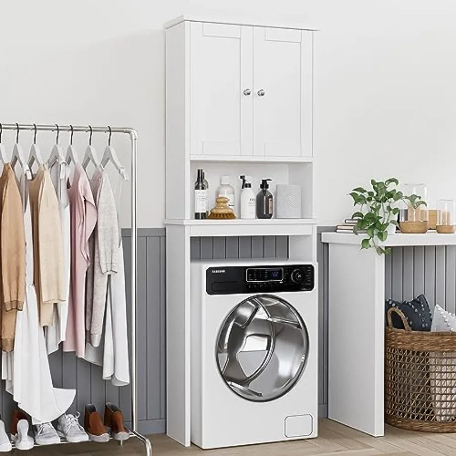 Over The Toilet Storage Cabinet Shelf Organizer With Anti Tip