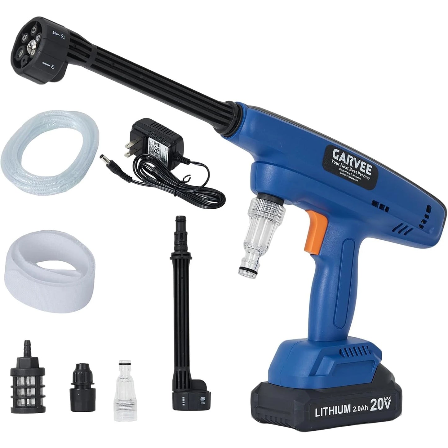 HiMISS Cordless Pressure Washer With Dual Rechargeable Batteries And Nozzle