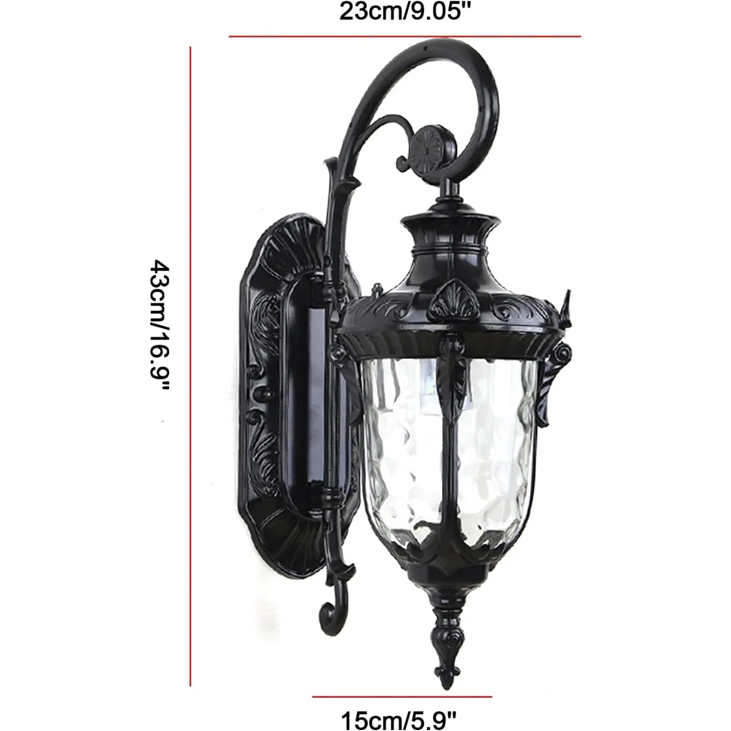 Bymaocar Waterproof Sconce Wall Mount Porch Light Outdoor Glass Shade