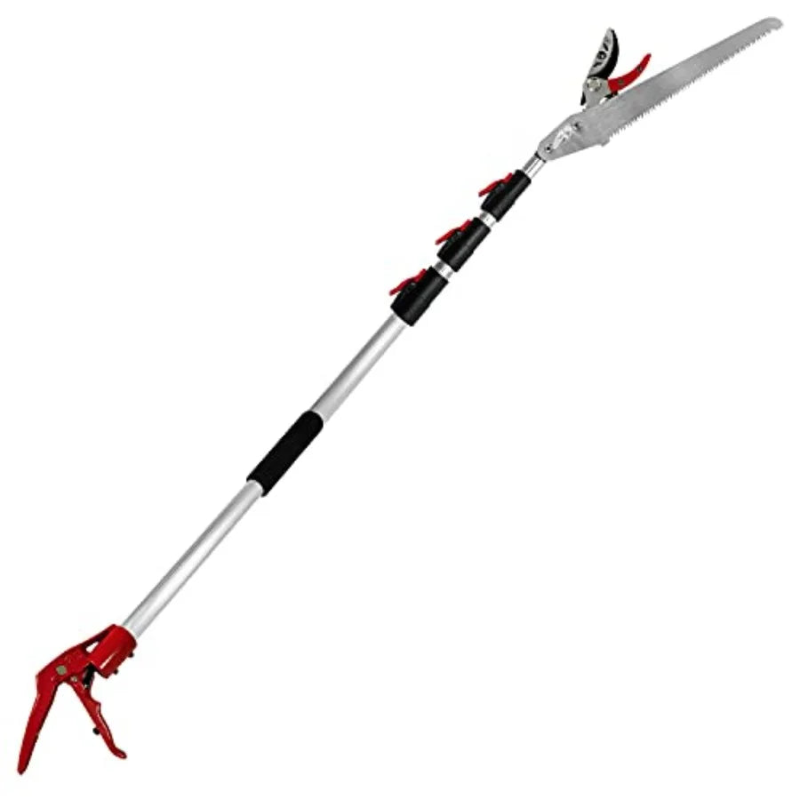 5.4-14.8 FT Tree Pruner Extendable 4 Sections Telescopic Cut and Hold Trimmers Pole Saws Trimming Long Reach Pruning Shears Bra