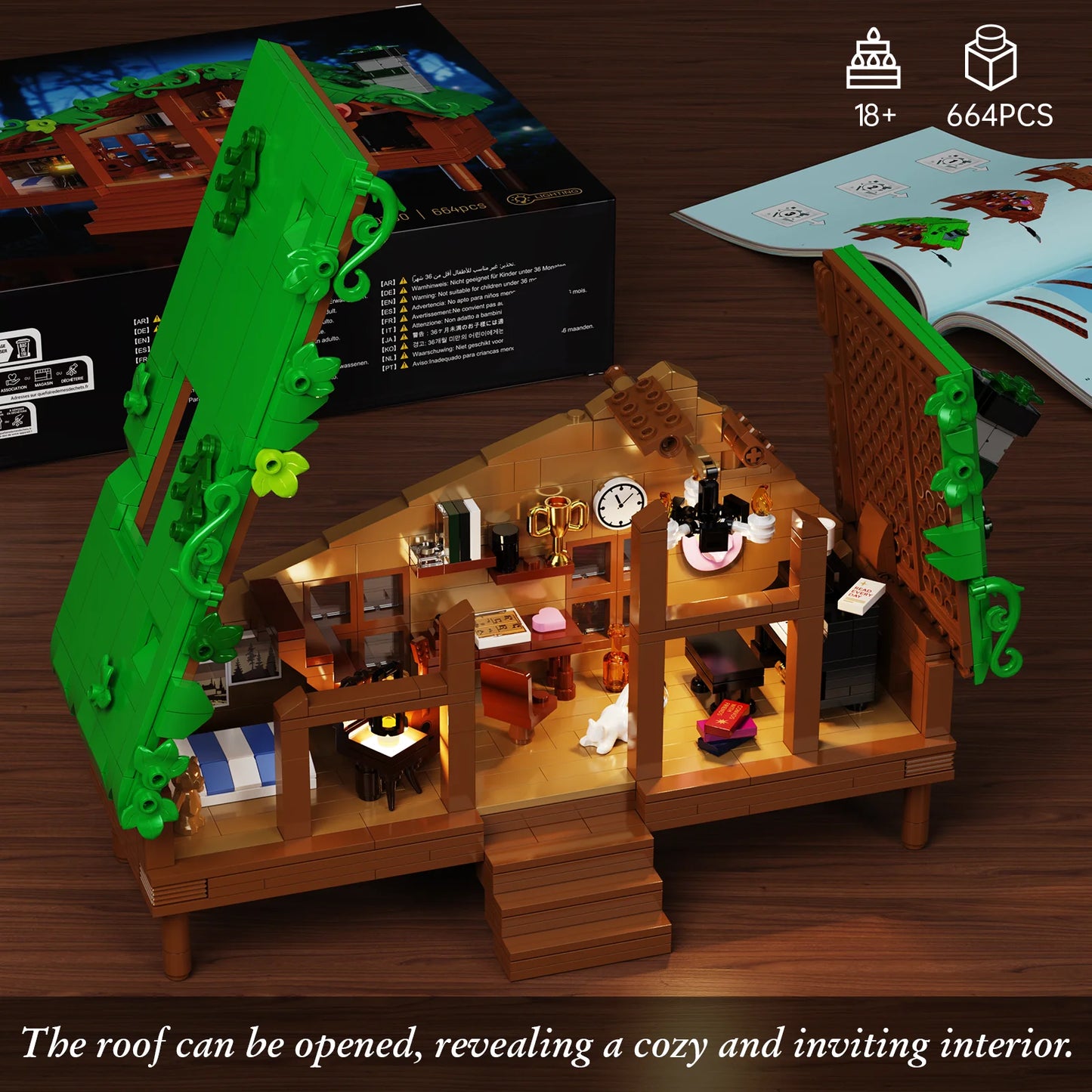 Folk Cabin Forest House Building Blocks Set Home Decor Gifts