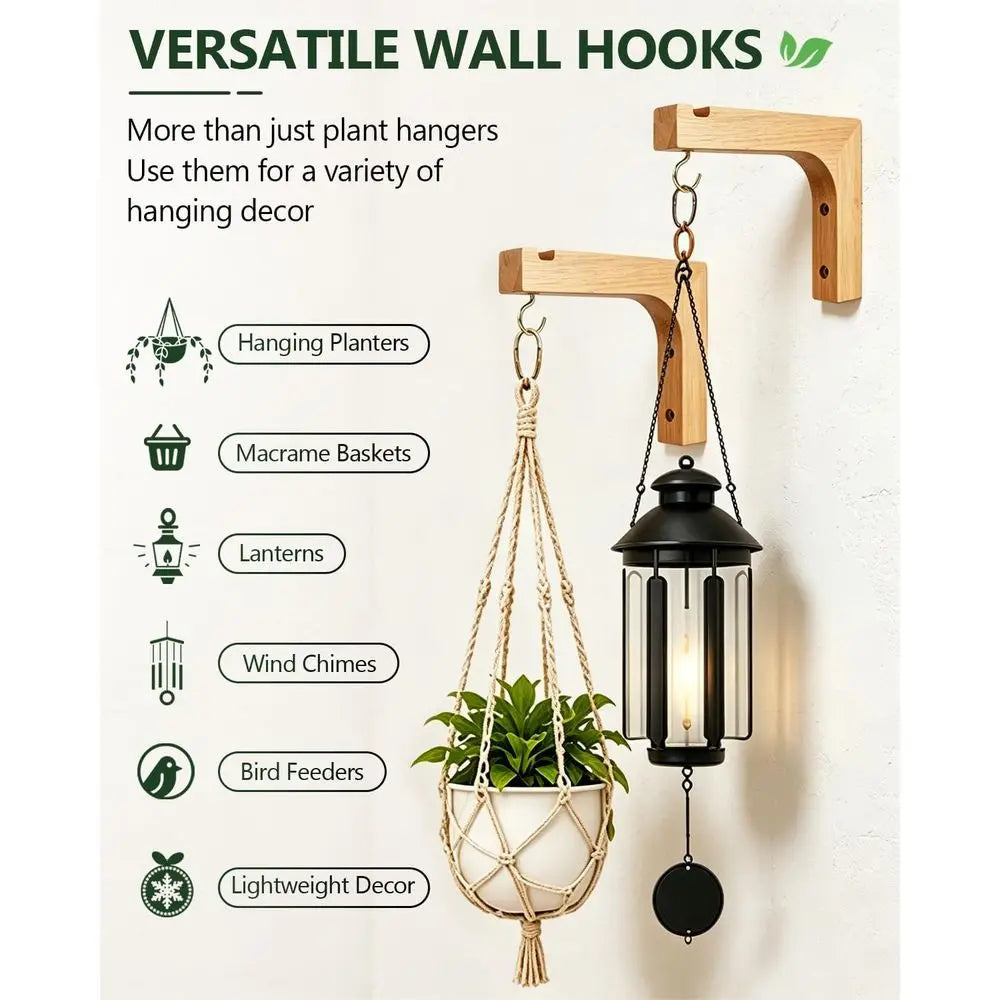 Plant Hanger, Hanging Wall Planters, Indoor Plants, Wooden Hanging Basket Hooks, Outdoor Pots, Wind Chime Bracket, Lanterns, Pat
