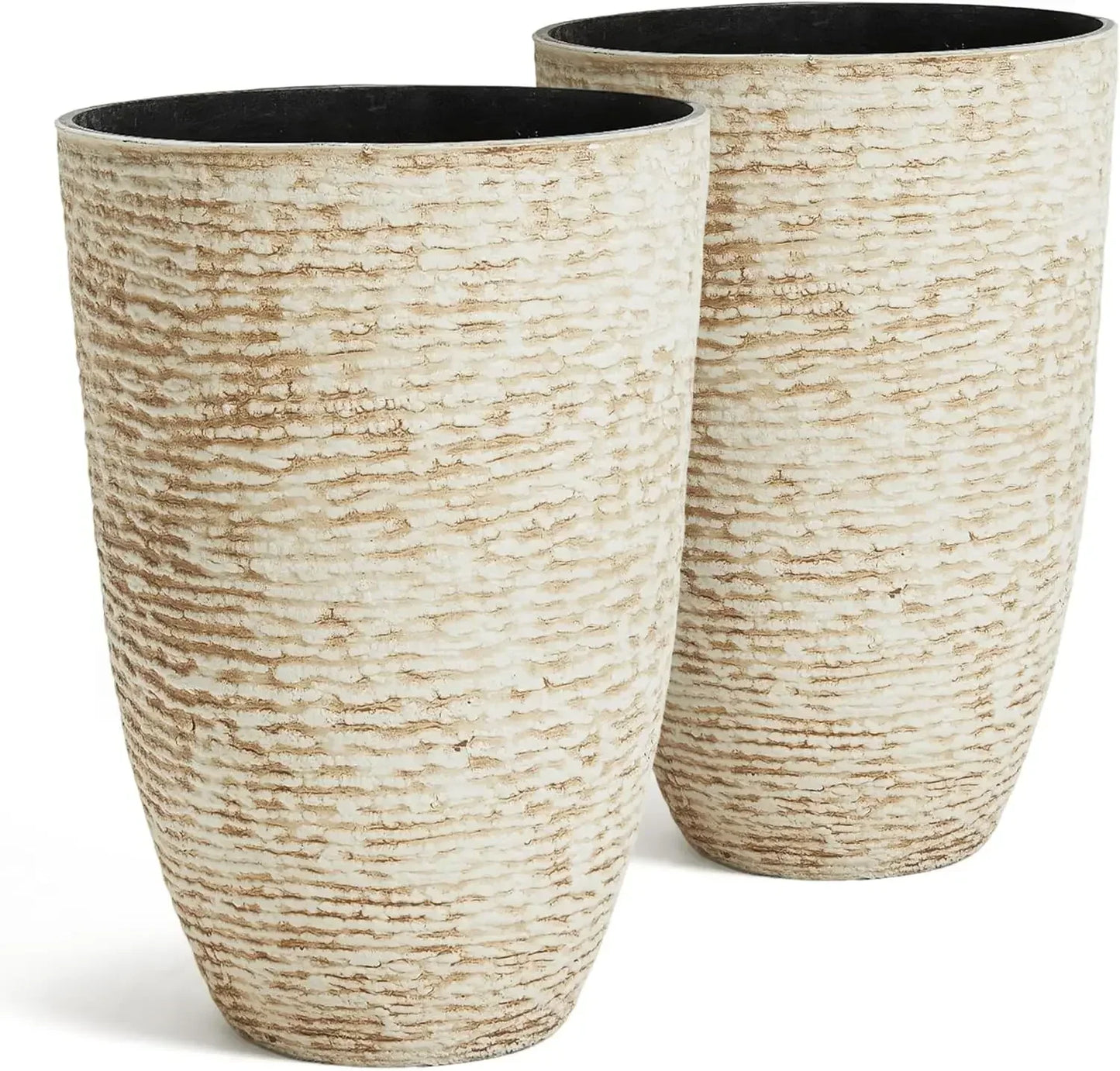 Worth Round Planters Set of 2 Indoor Decorative Container Garden Pots