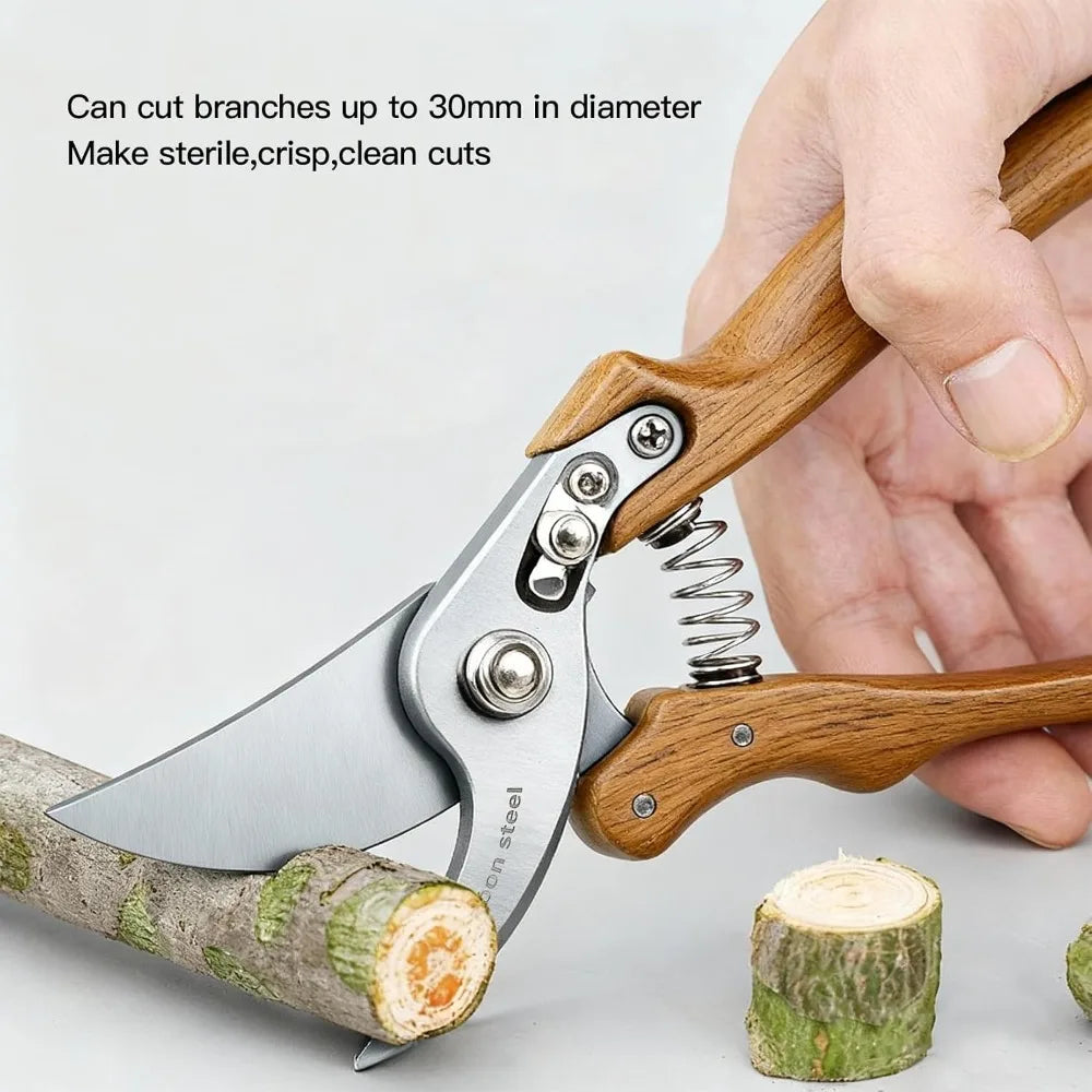Heavy Duty Garden Pruning Shears 75Cr1 High-Carbon Steel Blades Ideal for Trimming Limbs, Plants, Shrubs & Vines - Fundamental Hand Tool for Florists