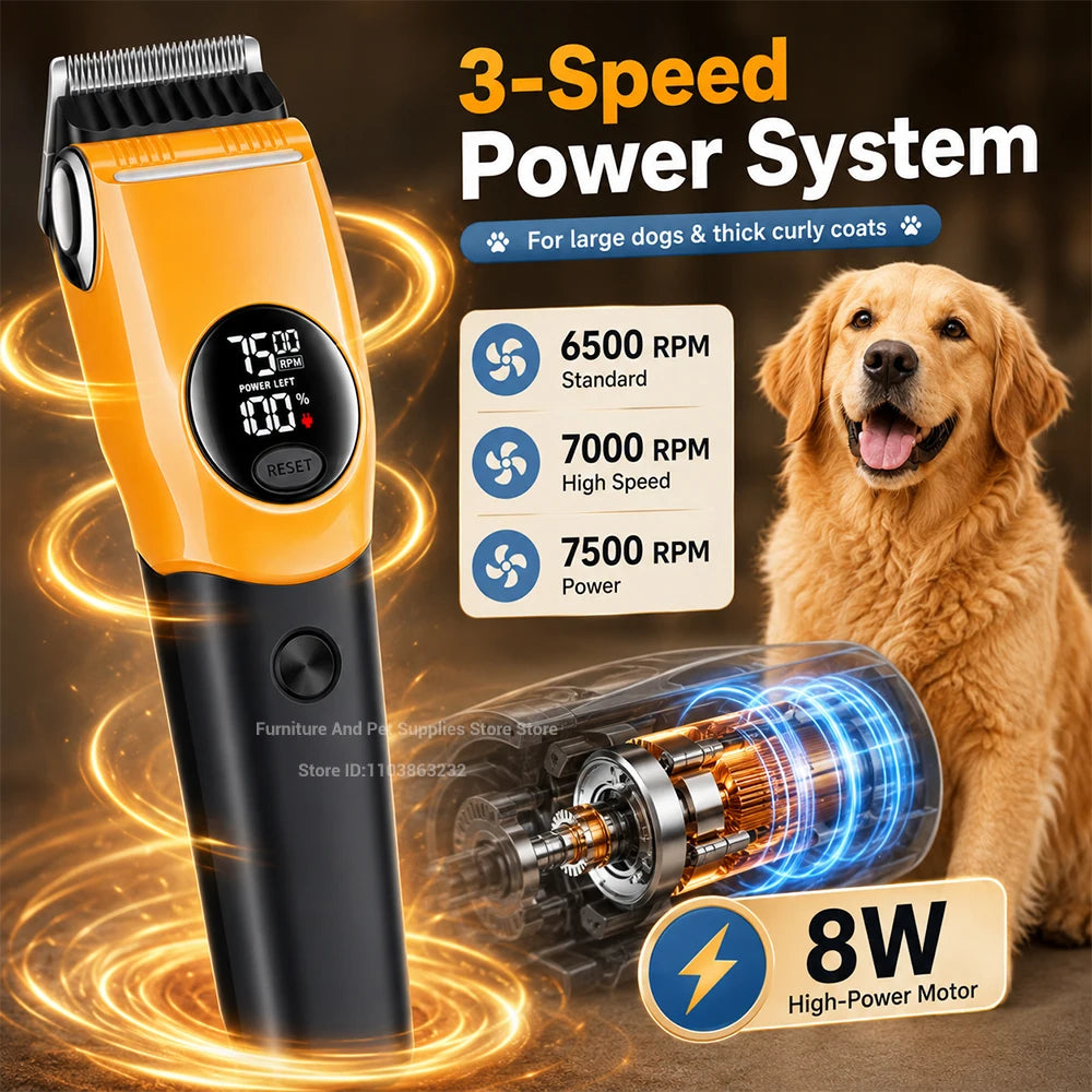 Cordless Dog Grooming Clipper Low Noise Hair Trimmer For Pets