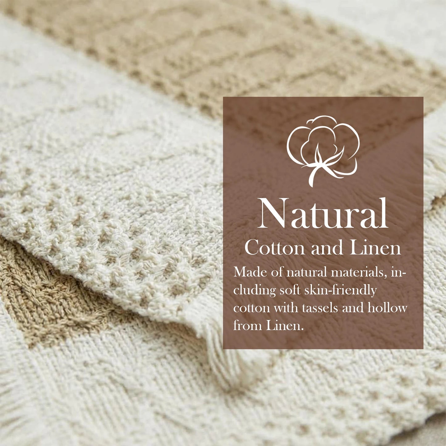 12 PCS Cotton Linen Placemats, Boho Beige Tassel Table Mats for Dining Table Farmhouse Decor