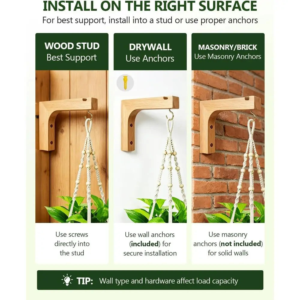 Plant Hanger, Hanging Wall Planters, Indoor Plants, Wooden Hanging Basket Hooks, Outdoor Pots, Wind Chime Bracket, Lanterns, Pat