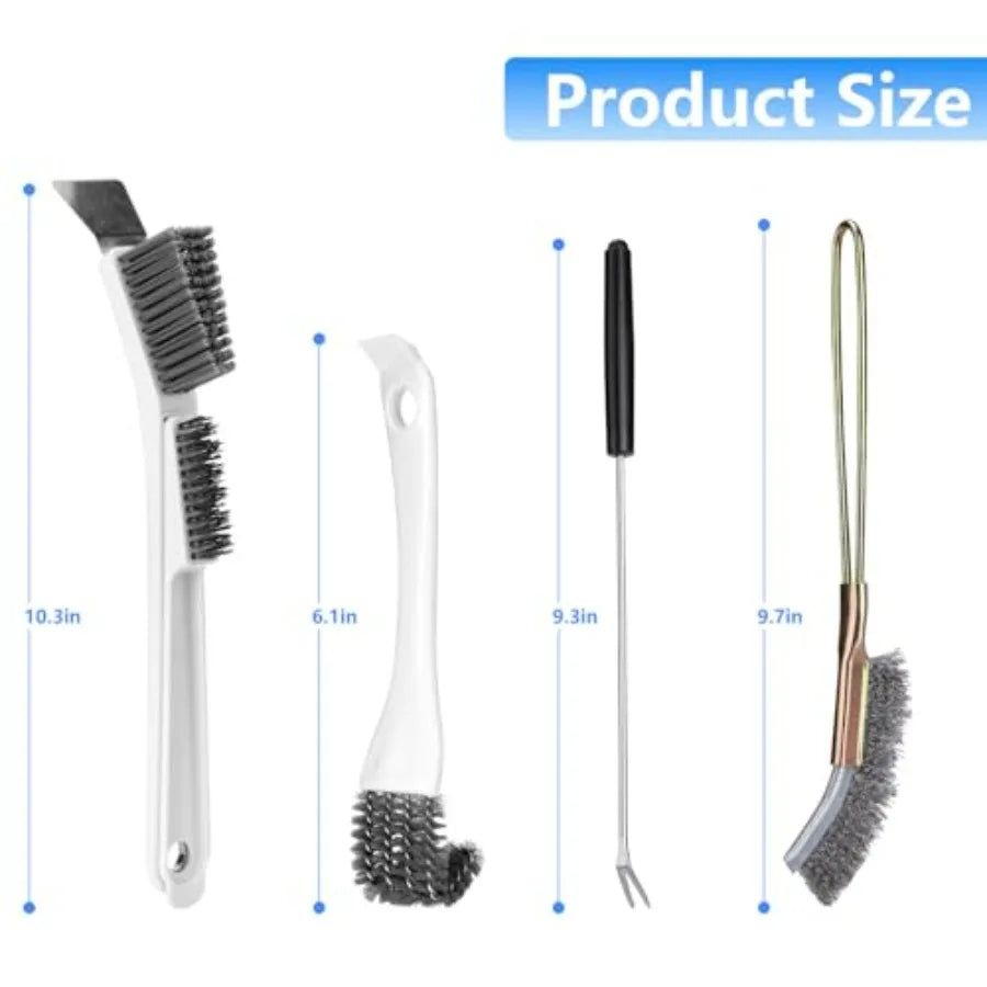 Bird Cage Cleaner Brush Kit, Bird Poop Remover Cleaning Tools Set Accessories for Small, Medium, Large, Tall, Stainless Steel,