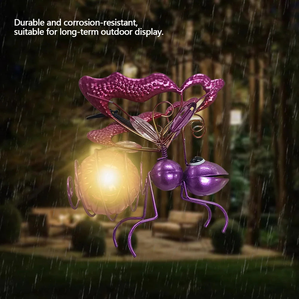 Shunmaii Solar Powered Bug Fairy Lights Hanging Insect Lamp Ornament