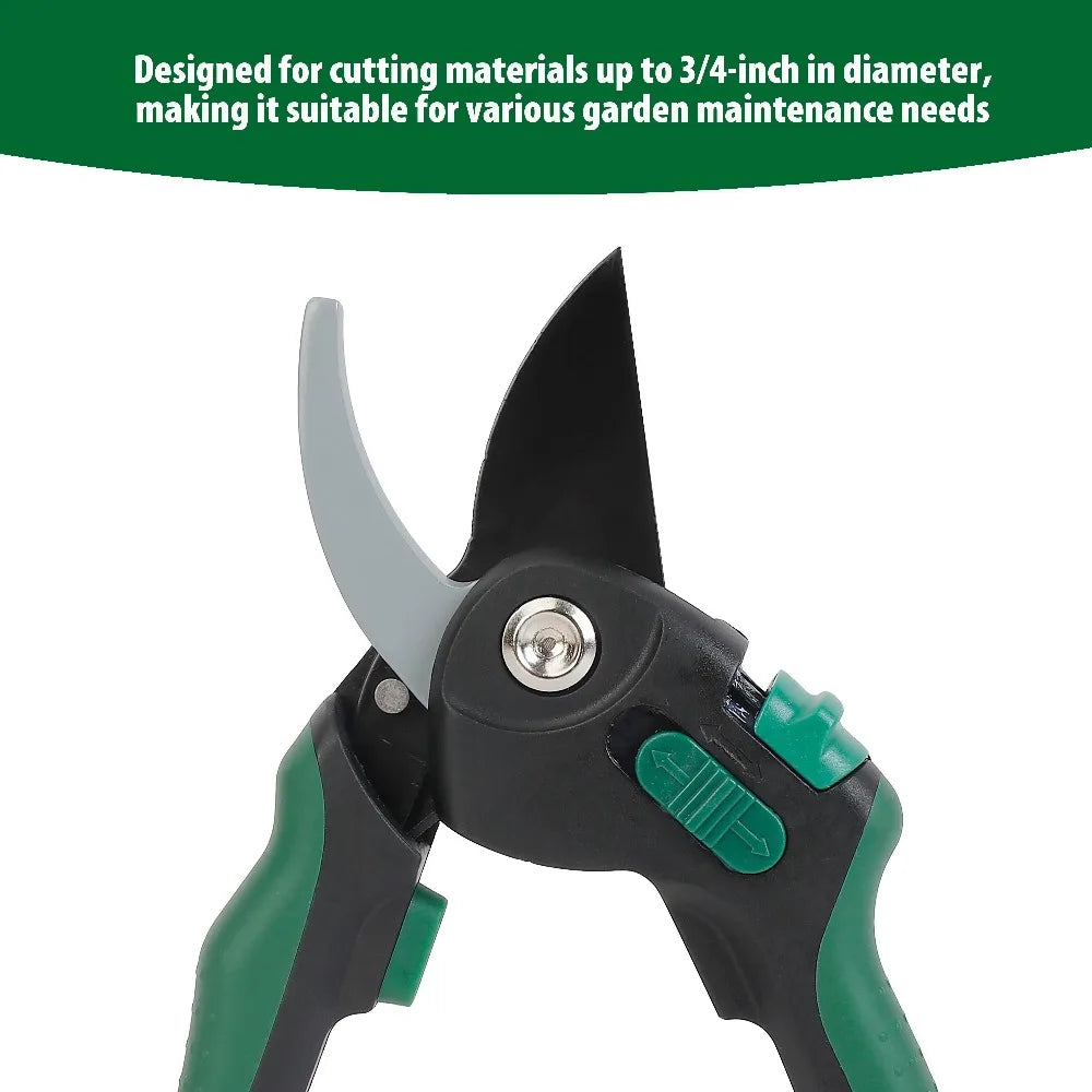 3/4 Inch Cutting Capacity Garden Bypass Pruner Professional Gardening Scissor Hand Pruning Shears for Trimming Branch Tree Flower Plant