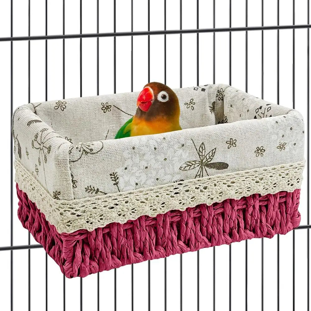 Bird Nest Parrot House All Season Hanging Hammock Bird Bed Sleep Hut Birdcage Accessories for Budgies Cockatiels Conures Parrots