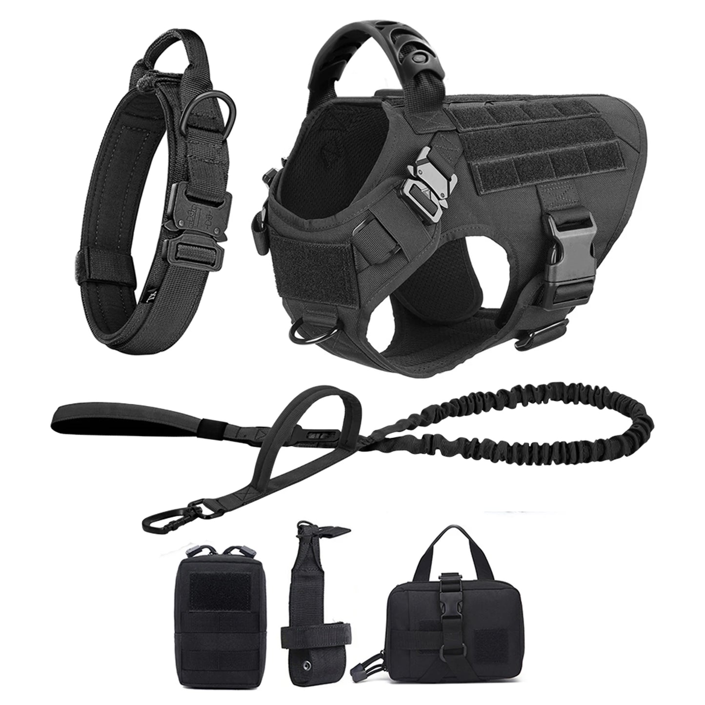 Dog Harness And Leash Set Nylon Padded Quick Release Buckle For Training
