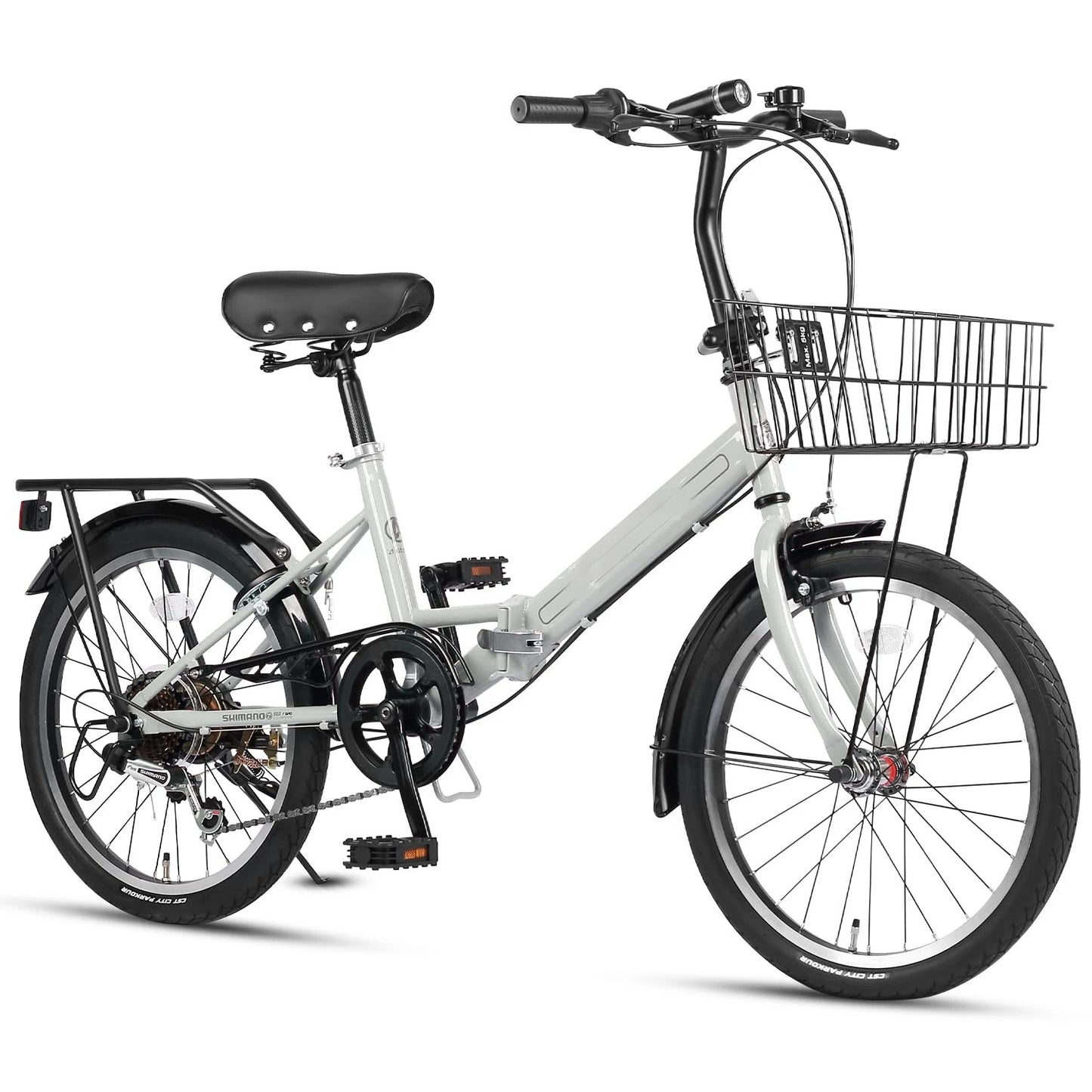 Quartet Folding Bike 7-Speed Caliper Brakes With Rack Basket