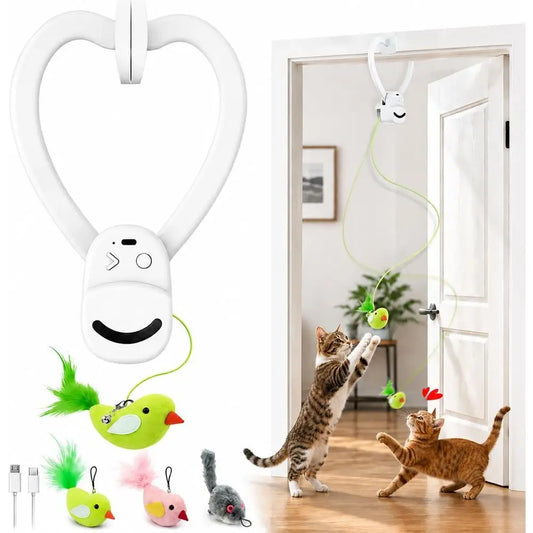 Interactive Cat Toy USB Rechargeable Bird Wand Chase For Indoor Cats