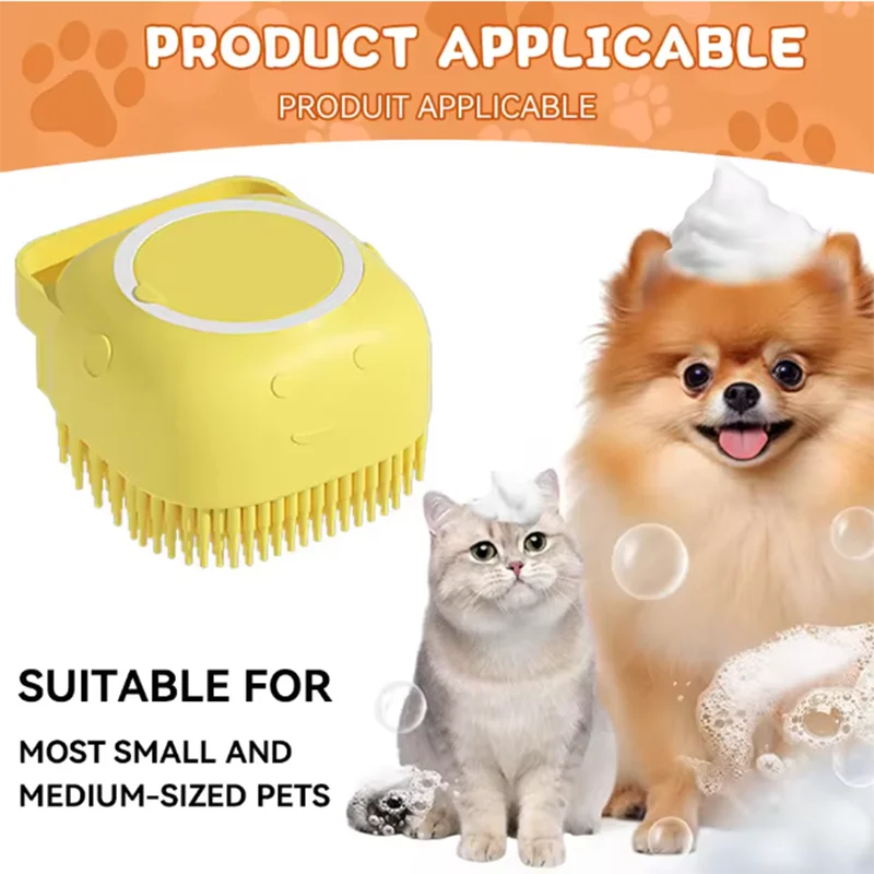 Pet Bath Massage Brush Silicone For Dogs And Cats Pets