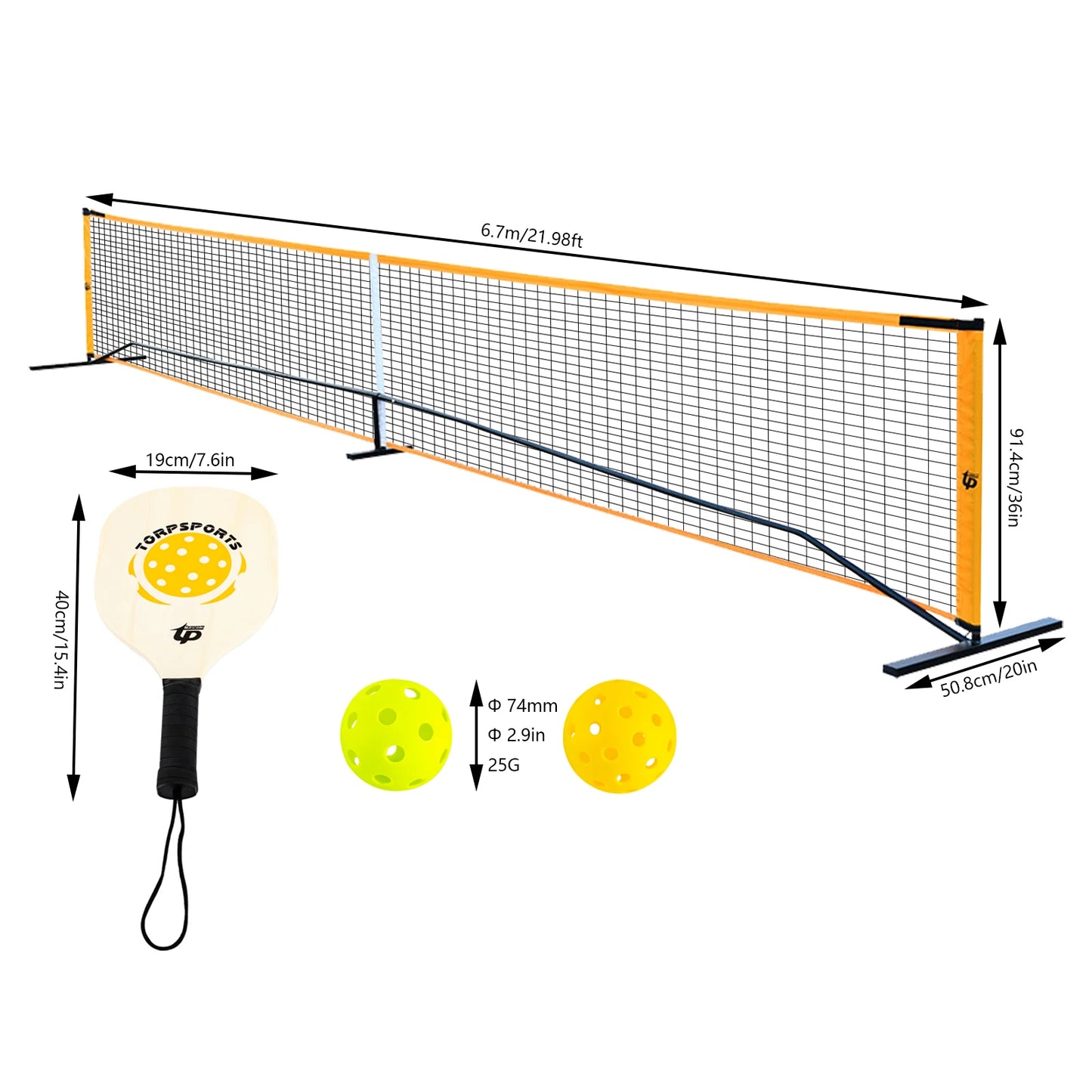 Portable Pickleball Net Set With Carry Bag And Paddles