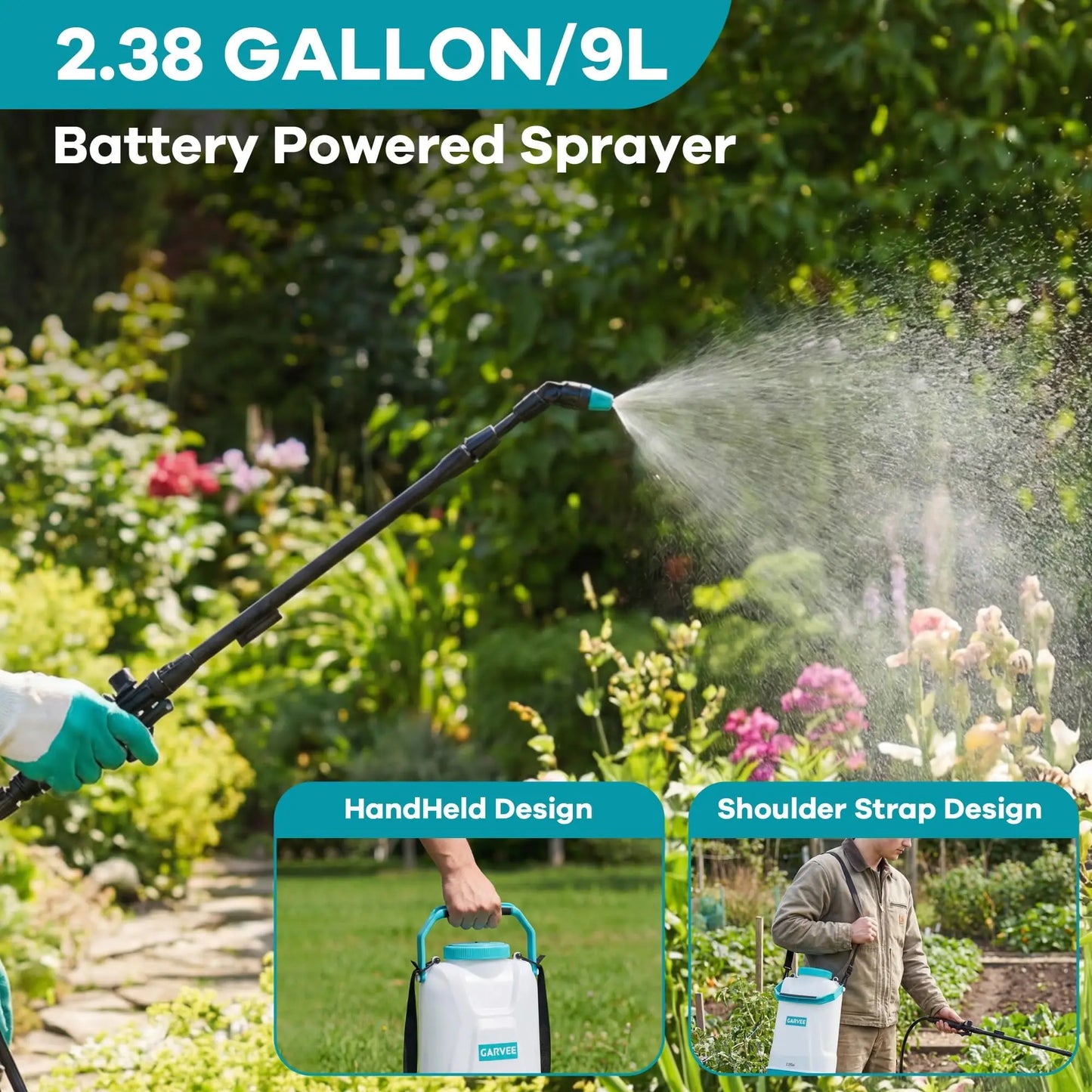 HiMISS 12V Battery Powered Electric Backpack Garden Sprayer