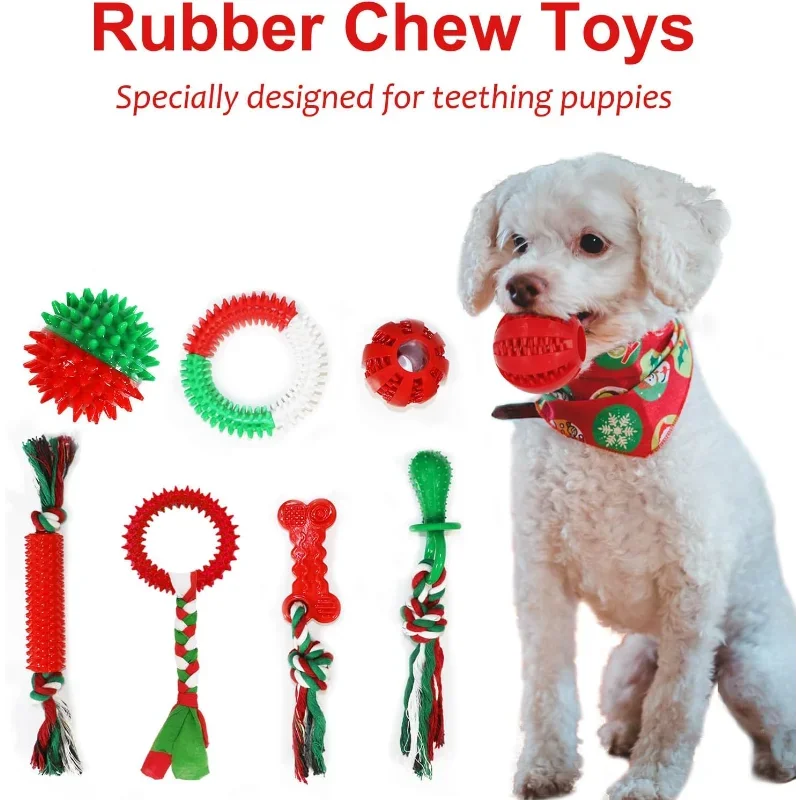 Christmas Dog Toys 15Pack Chew Toys for Teething Puppies
