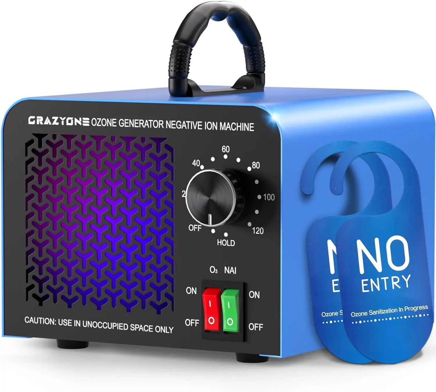 Ozone Generator With Negative Ion Odor Eliminator For Car And Home