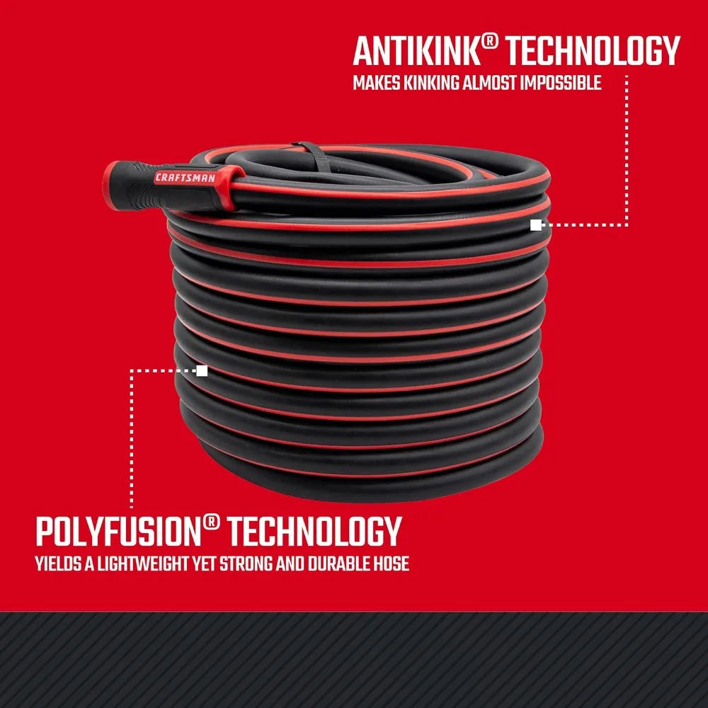 Heavy Duty Professional Grade Garden Hose, 100 Feet x 5/8 Inch - Flexible & Lightweight for Easy Watering