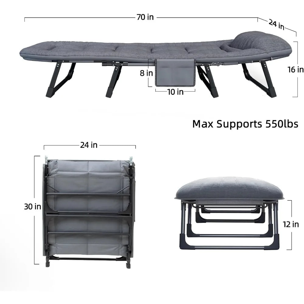 XIUWO Heavy Duty Folding Cot Mattress 550 Lb Indoor Outdoor