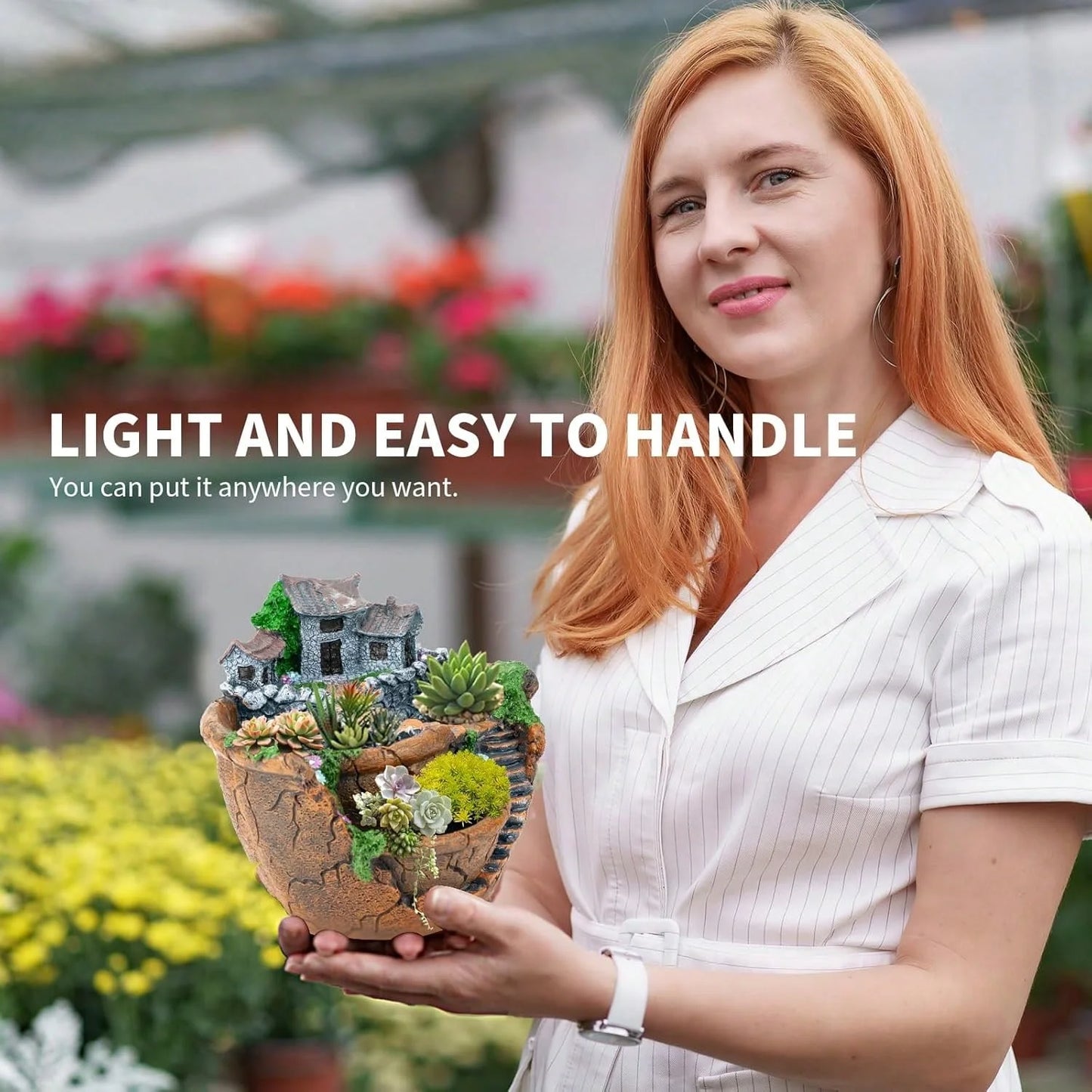 Fairy Garden Planter Pot For Tiny Flowers And Succulents