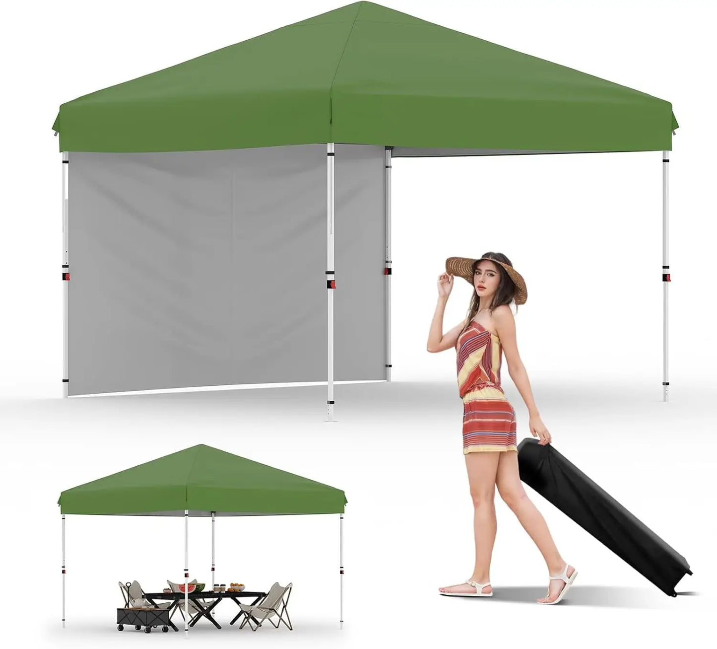 TWISTER.CKCN Pop Up Canopy Tent With Removable Sidewall UPF Fifty