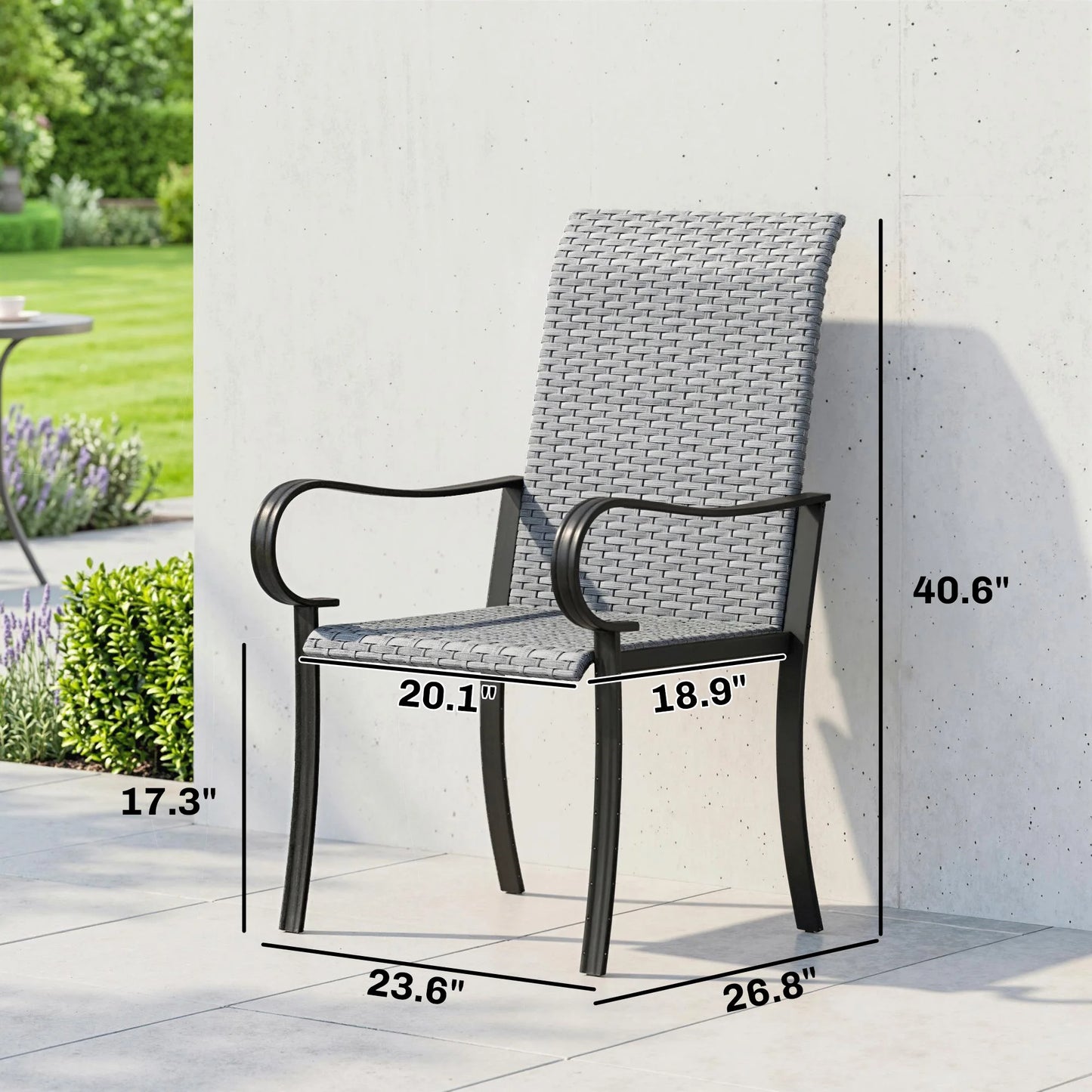 Outsunny Outdoor Wicker Dining Chairs With Armrests