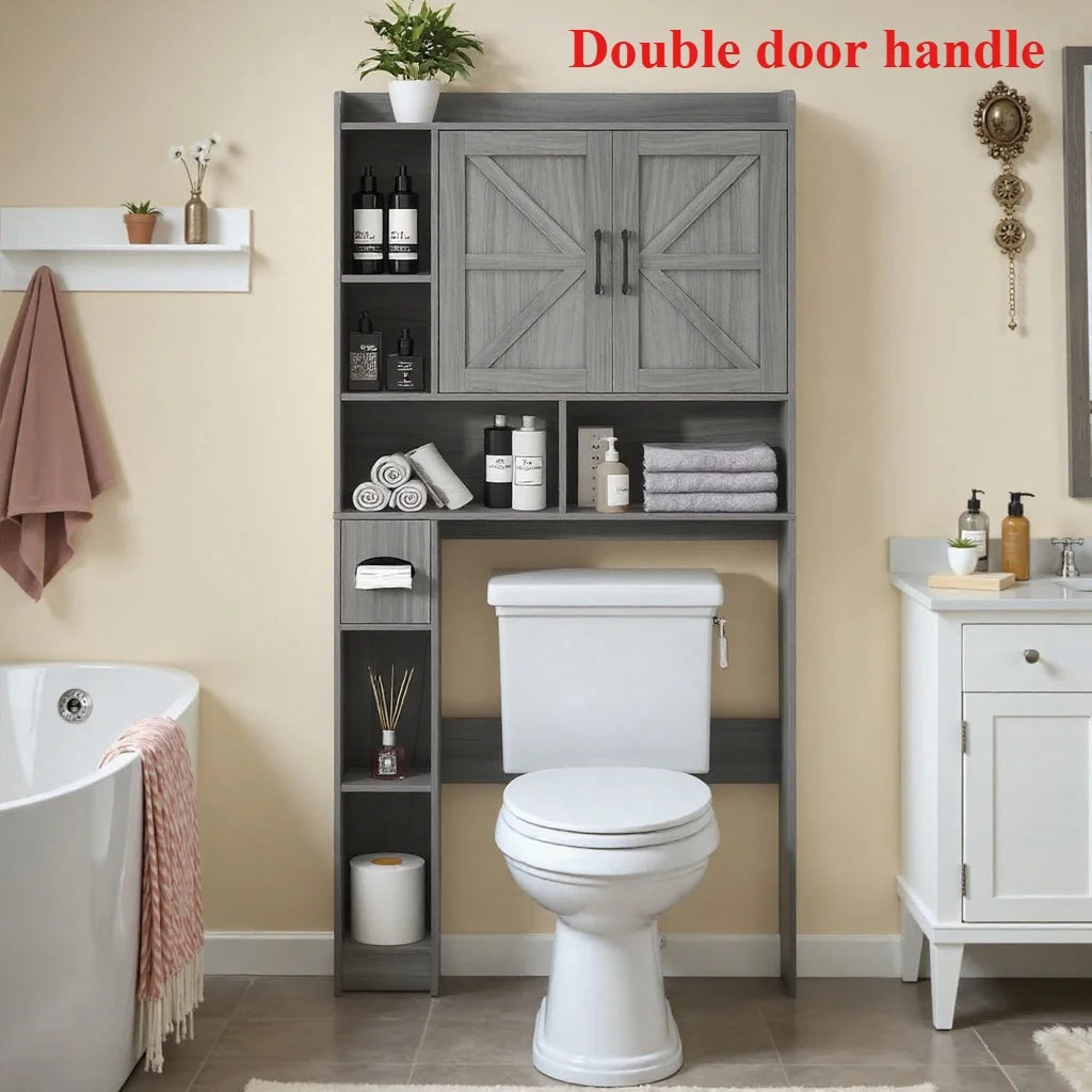 VABCHES Over Toilet Storage Cabinet With Toilet Paper Holder Stand