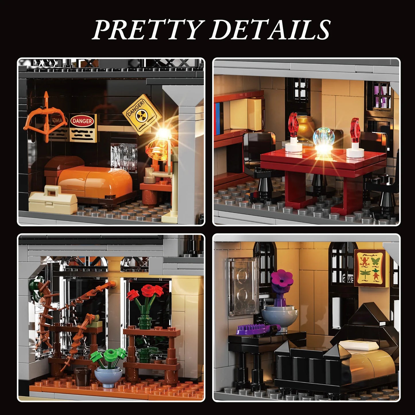 Nightfall Manor Gothic Building Blocks Set Architecture Bricks Desktop Ornament
