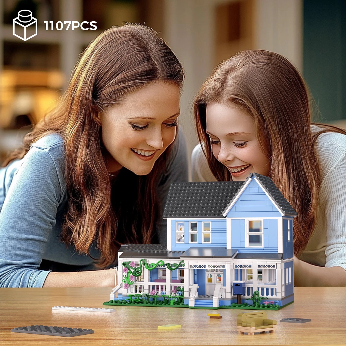 Lorelai Girls House Building Blocks Set Palace Architecture Desk Decor