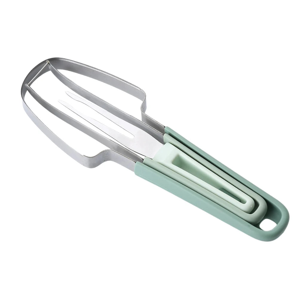 3-in-1 Watermelon Fork Slicer Cutter Watermelon Cutter Slicer Fork Set Stainless Steel Watermelon Cutter Slicer Tool for Camping
