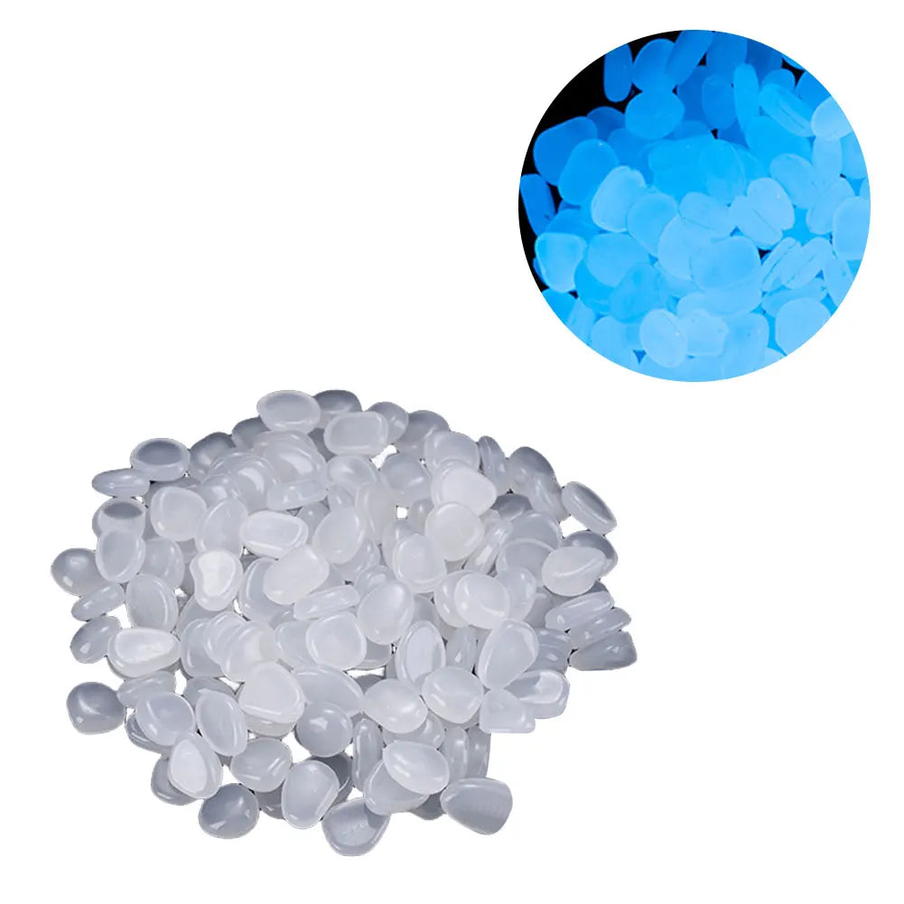 APWIKOGER Glow In The Dark Garden Pebbles 100Pcs Luminous Stones