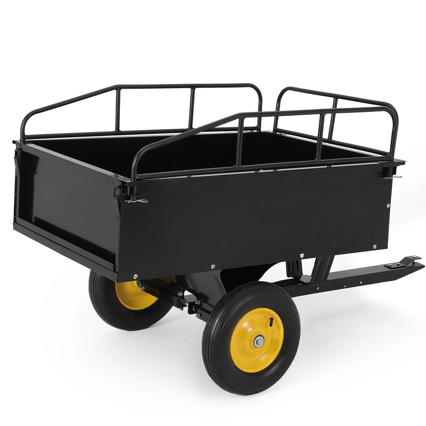 HiMISS Steel Dump Cart ATV Utility Trailer With Removable Sides