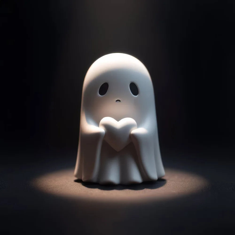 Halloween White Ghost Resin Ornament for Desk and Home Decor