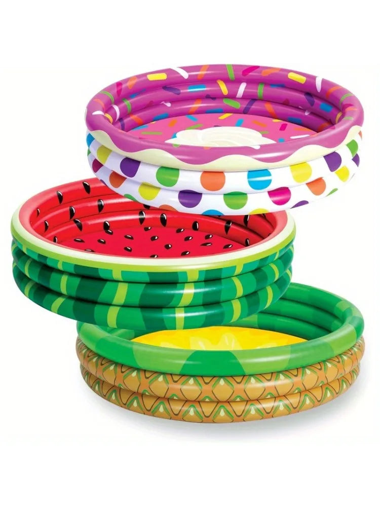 Joyfy 3 Pack Inflatable Kiddie Pools Watermelon Pineapple Cupcake Designs