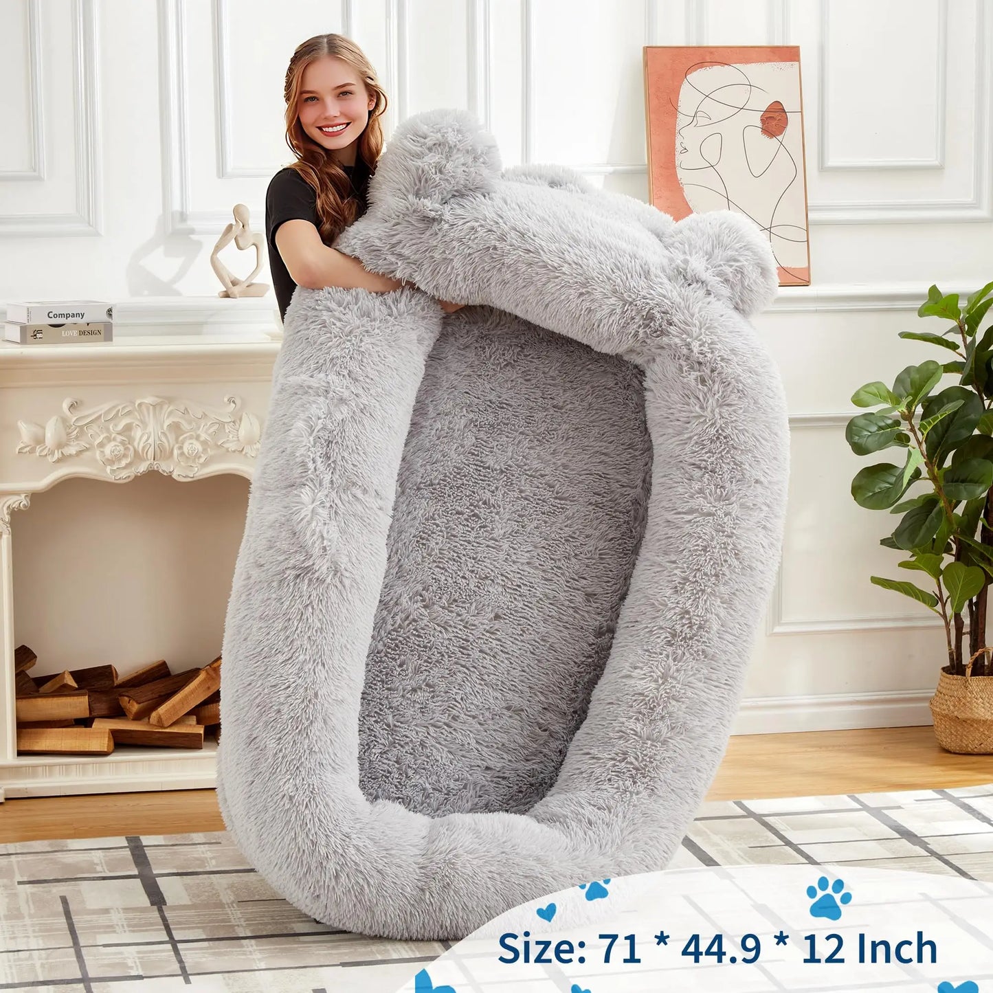 HiMISSCN Dog Bed With Memory Foam And Removable Cover