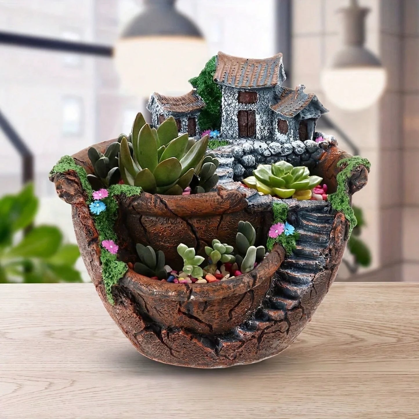 Fairy Garden Planter Pot For Tiny Flowers And Succulents