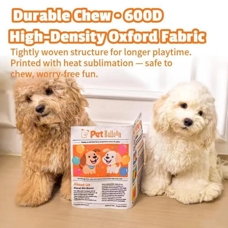 Rustle Newspaper Dog Toy 600D Oxford Tough Bite Interactive Sound Making Paper Look Puppy Anxiety Relief Chew Play Toy