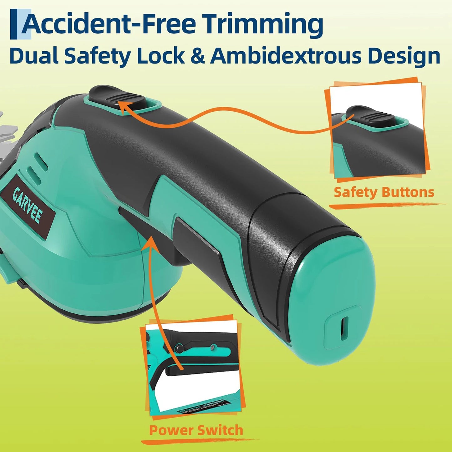 HiMISS 7.2V 2-in-1 Cordless Grass Trimmer Hedge Trimmer