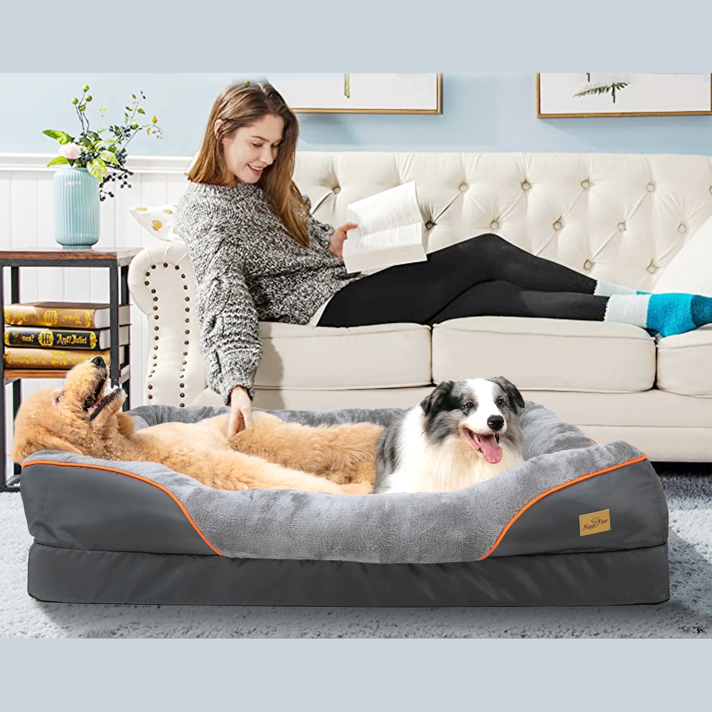 BINGOPAW Anti Allergy Dog Bed With Removable Washable Cover Waterproof